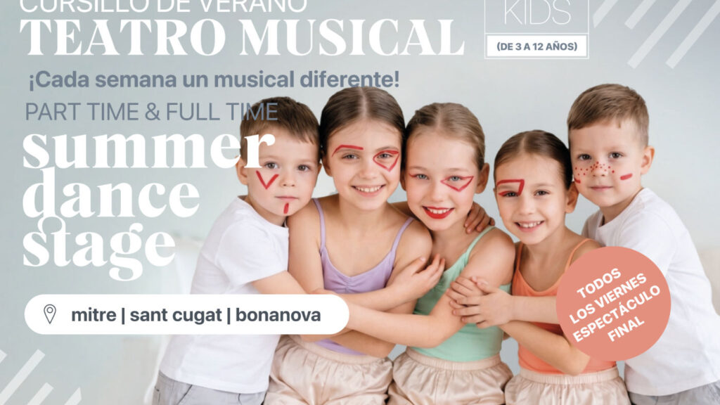 Cartel del casal de danza de verano en Barcelona. Para las clases de danza en julio en Barcelona.