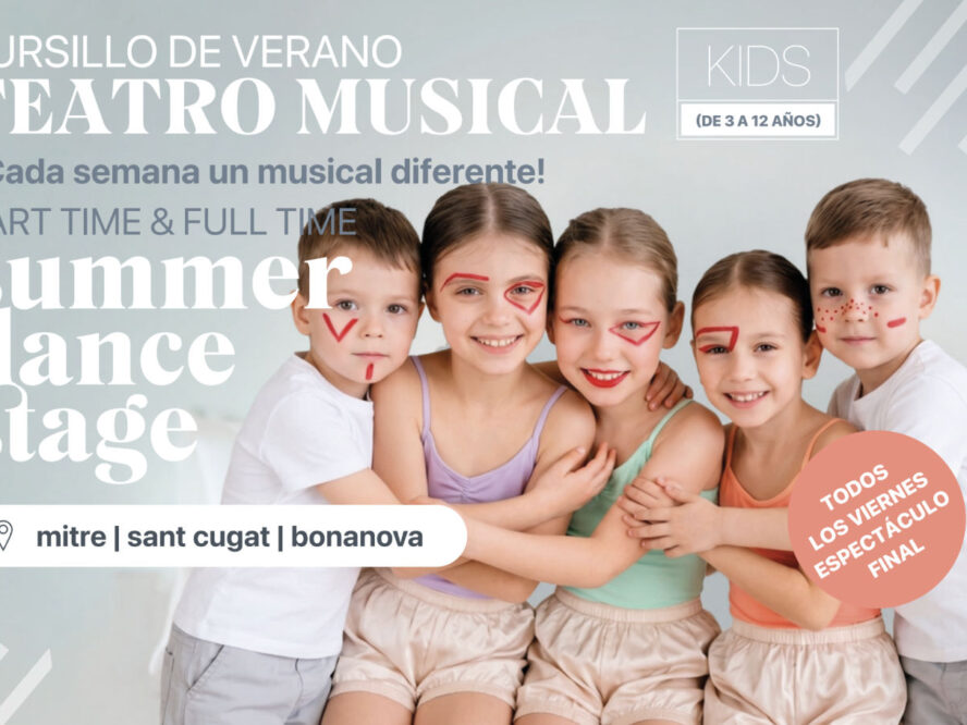 Cartel del casal de danza de verano en Barcelona. Para las clases de danza en julio en Barcelona.