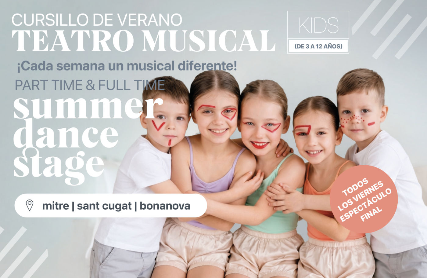 Cartel del casal de danza de verano en Barcelona. Para las clases de danza en julio en Barcelona.
