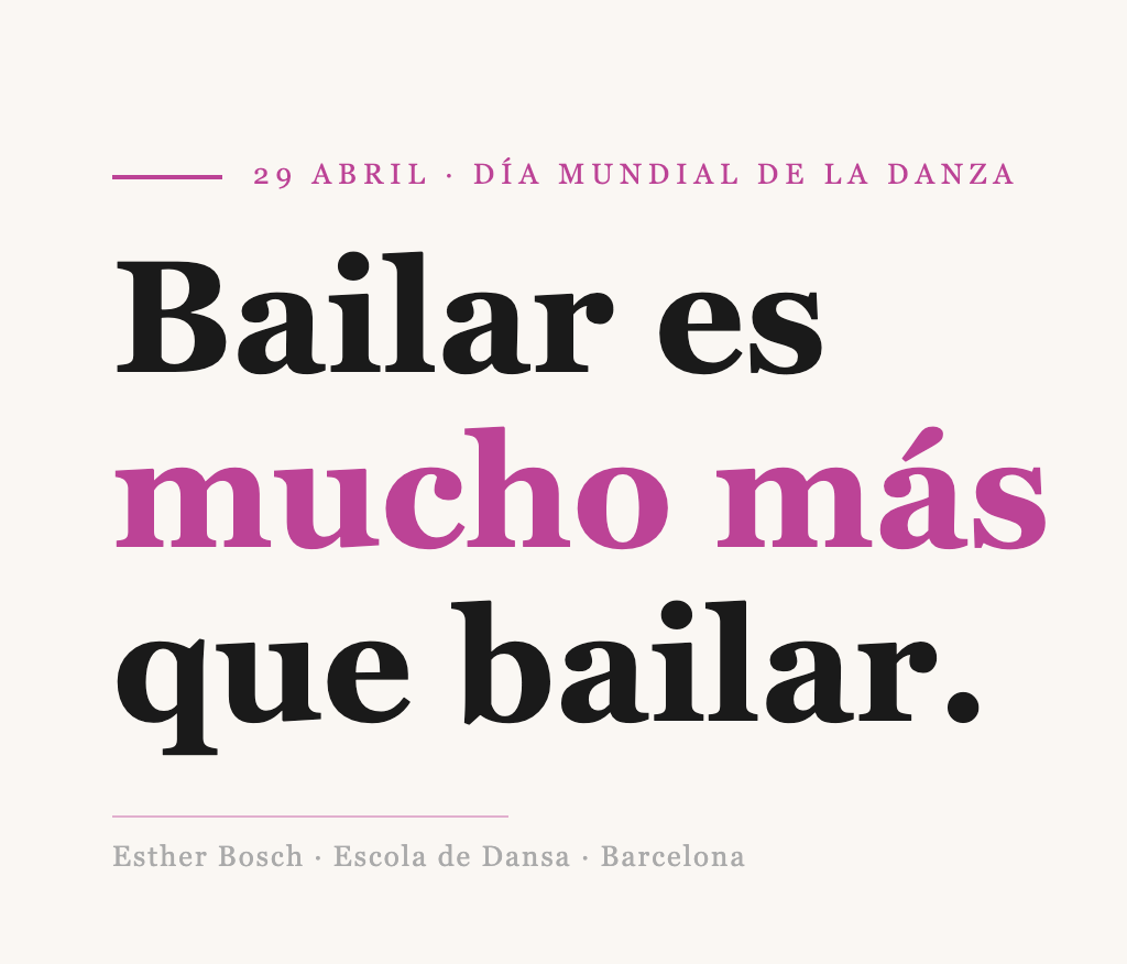 Día Mundial de la Danza 2026 - Esther Bosch Escola de Dansa Barcelona
