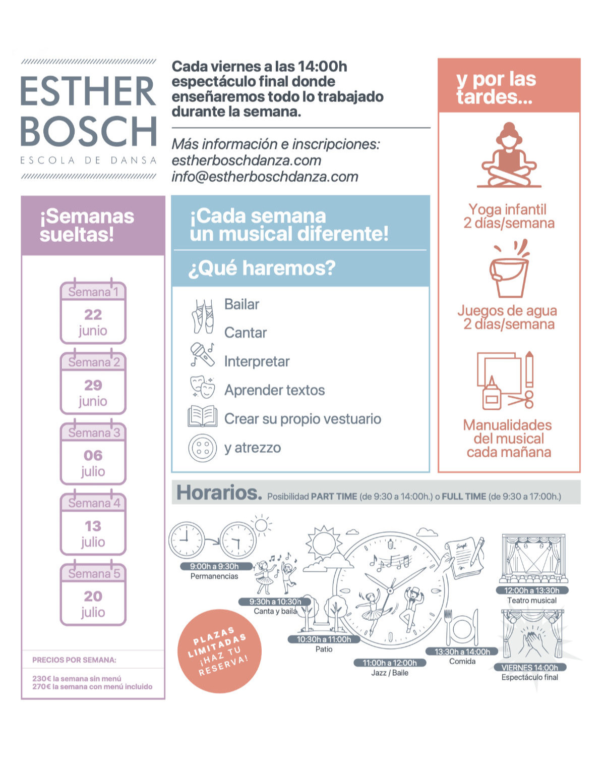 letrero informativo sobre el casal de danza de verano Barcelona